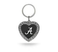 Rico Industries NCAA Alabama Crimson Tide Schl sselanh nger mit glitzerndem Herz, Karbonfaser, Strass-Herz