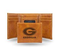 Rico Industries NCAA Georgia Bulldogs Geldbörse mit Lasergravur, dreifach gefaltet, Braun, Einheitsgröße