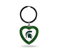 Rico Industries NCAA Michigan State Spartans NCAA Schlüsselanhänger mit Strass-Herz, Grün, 7,6 cm lang