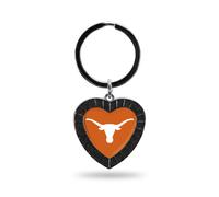 Rico Industries NCAA Texas Longhorns NCAA Schl sselanh nger mit Strasssteinen in Herzform, Schwarz, 7,6 cm lang