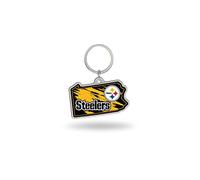Rico Industries NFL Football Pittsburgh Steelers State Shape Schlüsselanhänger 5,1 x 7,6 cm