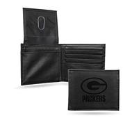 Rico Industries NFL Green Bay Packers Geldbörse mit Lasergravur, Schwarz, 8,9 x 10,8 cm