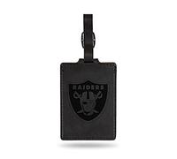 Rico Industries NFL Las Vegas Raiders Gepäckanhänger, Lasergravur, Ultra-Wildleder, inkl. Ausweis, Schwarz