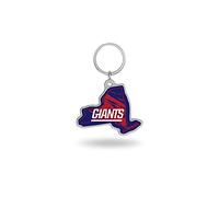 Rico Industries NFL New York Giants State Shape Schlüsselanhänger, 5,1 x 7,6 cm, Teamfarbe