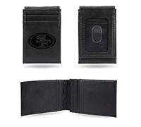 Rico Industries San Francisco 49ers Geldbörse mit Lasergravur, Vordertasche, Schwarz