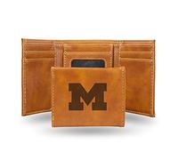 Rico Industries Unisex NCAA Michigan Wolverines dreifach gefaltete Geldbörse, Lasergravur, Braun, Einheitsgröße