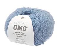 Rico Luxury OMG * 07, Wolle aus Baby Alpaka, Super Kid Mohair und Merino zum Stricken oder Häkeln, 50 g ~ 150 m