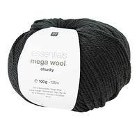 Rico-Design Verlag »Wolle Essentials Mega Merino Chunky« Häkelwolle, 100 g, Schwarz