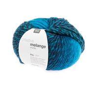 Rico Design Rico Design 5 x 50 g Creative Melange Chunky Garn Wolle Stricken Häkeln 24 Farben 010 | Türkis-Blau 0.25 kg