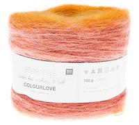 Rico Super Kid Mohair loves Silk Colourlove 15, Mohair Seide Wolle Farbverlauf zum Stricken und Häkeln, 100g Bobbel