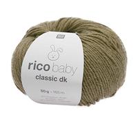 Rico Wolle Baby Classic dk | Babywolle weich und pflegeleicht zum Stricken oder Häkeln | 50% Polyamid, 50% Polyacryl | 50g 165m Nadelstärke 3,5-4 mm (050 oliv)