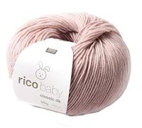 Rico Wolle Baby Classic dk, Babywolle weich und pflegeleicht zum Stricken oder Häkeln, 50% Polyamid, 50% Polyacryl, 50g 165m, Nadelstärke 3,5-4 mm (040 altrosa)