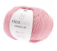 Rico Wolle Baby Classic dk | Babywolle weich und pflegeleicht zum Stricken oder Häkeln | 50% Polyamid, 50% Polyacryl | 50g 165m Nadelstärke 3,5-4 mm (082 bonbonrosa)