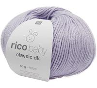 Rico Wolle Baby Classic dk, Babywolle weich und pflegeleicht zum Stricken oder Häkeln, 50% Polyamid, 50% Polyacryl, 50g 165m, Nadelstärke 3,5-4 mm (077 flieder)