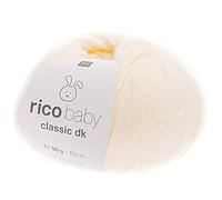 Rico Wolle Baby Classic dk, Babywolle natur weich und pflegeleicht zum Stricken oder Häkeln, 50% Polyamid, 50% Polyacryl, 50g 165m, Nadelstärke 3,5-4 mm (002 creme)