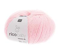 Rico Wolle Baby Classic dk, Babywolle weich und pflegeleicht zum Stricken oder Häkeln, 50% Polyamid, 50% Polyacryl, 50g 165m, Nadelstärke 3,5-4 mm (004 rosa)