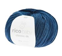 Rico Wolle Baby Classic dk, Babywolle weich und pflegeleicht zum Stricken oder Häkeln, 50% Polyamid, 50% Polyacryl, 50g 165m, Nadelstärke 3,5-4 mm (036 jeans)
