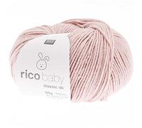 Rico Wolle Baby Classic dk, Babywolle weich und pflegeleicht zum Stricken oder Häkeln, 50% Polyamid, 50% Polyacryl, 50g 165m, Nadelstärke 3,5-4 mm (038 puder)