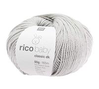 Rico Wolle Baby Classic dk, zum Stricken, Häkeln (031 hellgrau) | weich und pflegeleicht, 50% Polyamid, 50% Polyacryl, 50g 165m, Nadelstärke 3,5-4 mm