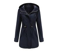 RICOCHO Damen-Baumwoll-Parka-Mantel mit Kapuze Leichte Herbst-Longline-Parka-Jacke für Damen