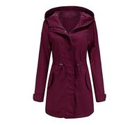 RICOCHO Damen-Baumwoll-Parka-Mantel mit Kapuze Leichte Herbst-Longline-Parka-Jacke für Damen