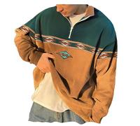 RICOCHO Herren-Sweatshirt mit Azteken-Aufdruck, Vintage-Sweatshirt mit aztekischem Ethnomuster, Herbst-Langarm-Pullover mit Aztekenmuster, Oberteile