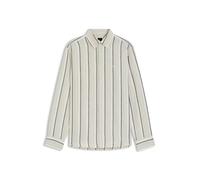 BOSS Regular-Fit Hemd aus gestreiftem Leinen und Baumwolle - Style Ricoplus_M, 50559324 Grau gemustert M