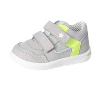 RICOSTA Jungen Low-Top Sneaker ELLI, Kinder Lauflernschuhe, Weite: MITTEL, lose Einlage, waschbar,vegan, Klettstiefel, hellgrau/Kiwi (440), 28 EU