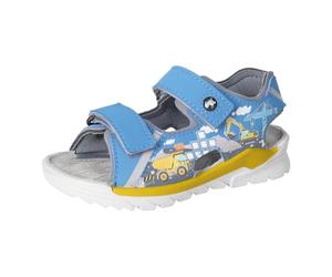 RICOSTA Jungen Riemchensandalen TIBO, Kinder Sandalen, Weite: MITTEL, Sandaletten, Sommersandalen, flach, Sommerschuhe, Adriatic/grau (140), 27 EU