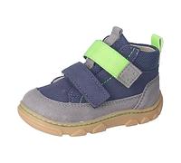 RICOSTA Jungen Stiefel JOKI,Kinder Lauflernschuhe,WMS:Mittel,Barfuß-Schuh,Klettstiefel,Booties,Leder,Ozean/Graphit (170),26 EU