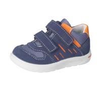 RICOSTA Jungen Stiefel NURO, Kinder Lauflernschuhe, Weite: Weit, lose Einlage, Booties, Leder, Klettstiefel, Nautic/Reef/orange (170), 23 EU
