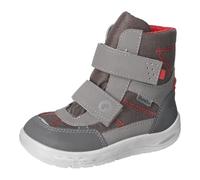 Ricosta Uki 6600403460 Meteor/Schoko/Rot (grau) - Stiefel mit Futter - Kinderschuhe Gefütterte Kinderstiefel Gr. 18 - 42, Grau für Kinder, grau, Gr. 25 EU