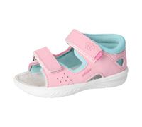 Lauflernschuh PEPINO BY RICOSTA "Mantu WMS: mittel", Kinder, Gr. 26, rosa, Lederimitat, Textil, kontrastfarbene Details, casual, Schuhe, Sandale mit Klett, WMS-System, Leder, Größenschablone zum Downl