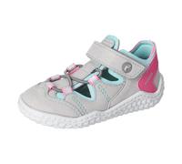 Barfußschuh RICOSTA "Jeff WMS: normal", Kinder, Gr. 32, grün (hellgrau, mint), Lederimitat, Textil, kontrastfarbene Details, sportlich, Schuhe, Barfußschuh mit Gummizug u. Klett, Größenschablone zum D