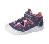 Barfußschuh PEPINO BY RICOSTA "Jerry WMS: mittel", Kinder, Gr. 24, blau (navy, rosa), Lederimitat, Textil, casual, Schuhe, Barfußschuh mit Gummizug u. Klett, Größenschablone zum Download (57170629-24)