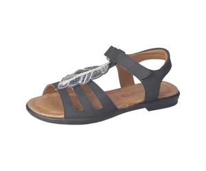 RICOSTA Mädchen Riemchensandalen Amelie, Kinder Sandalen, Weite: MITTEL, Strandschuhe, Sandaletten, Sommersandalen, bequem, flach, schwarz (090), 42 EU