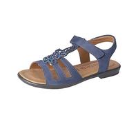 RICOSTA Mädchen Riemchensandalen Amira,Kinder Sandalen,WMS:Mittel,bequem,flach,Kids,Kinderschuhe,Sommerschuhe,Strandschuhe,Nautic (170),41 EU