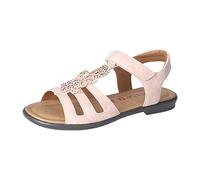 RICOSTA Mädchen Riemchensandalen Amira,Kinder Sandalen,WMS:Mittel,bequem,flach,Kinderschuhe,Sommerschuhe,Freizeitschuhe,Nude (610),35 EU