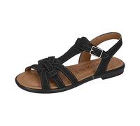 RICOSTA Mädchen Riemchensandalen BIRTE, Weite: Mittel (WMS), flach kinder kids maedchen kinderschuhe toben spielen verspielt,schwarz,37 EU / 4 UK