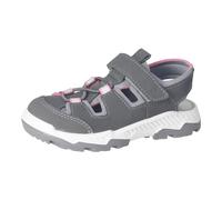 RICOSTA Mädchen Sandalen Arizona, Kinder Sommerschuhe, waschbar, Klettverschluss, Freizeitschuhe, Grigio/Graphit/pink (490), 35 EU