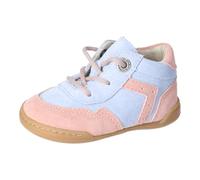 Ricosta Mädchen Schnürhalbschuhe Eddy – Barfuß-Schuh, Weite MITTEL, lose Einlage – Himmel/rosa, 23 EU
