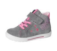 Sneaker RICOSTA "Mala WMS: normal", Mädchen, Gr. 32, rosa (grau, rosa), Veloursleder, kontrastfarbene Details, Schuhe Sneaker, Klettschuh mit Sympatex, Größenschablone zum Download (32391144-32) grau,