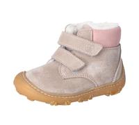 Ricosta Pepino Mädchen Stiefelette Nico Leder Warmfutter Klettstiefel Weit kies/rosa Größe 22