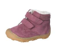 RICOSTA Mädchen Stiefel NICO, Kinder Lauflernschuhe, Weite: Weit, terracare,Barfuß-Schuh, Klettstiefel, wasserdicht, Booties, Pflaume (380), 24 EU