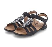 RICOSTA Mädchen Riemchensandalen Amelie, Kinder Sandalen, Weite: MITTEL, Sommersandalen, bequem, flach, Sommerschuhe, offene Schuhe, schwarz (090), 39 EU
