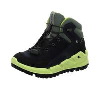 Schnürstiefelette RICOSTA "Ricosta Stiefelette Veloursleder", Kinder, Gr. 40, schwarz (schwarz, grün), Veloursleder, Schuhe (30251345-40) schwarz, grün