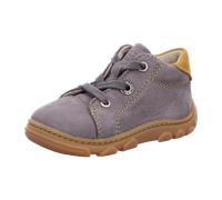 RICOSTA Jungen Stiefel ZUMA, Kinder Lauflernschuhe, Weite: Mittel, Barfuß-Schuh, schnürstiefel, Booties, Leder, grau/gelb (450), 23 EU