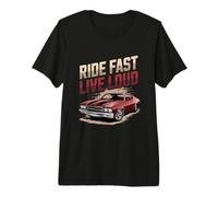 Ride Fast Live Loud Oldtimer-Muscle-Car Premium T-Shirt