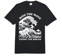 Ride The Wave Chase The Break Surf Ocean Beach Surfer Art Comfort Colors Adult Heavyweight T-Shirt