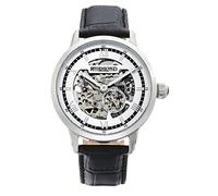 Riedenschild Automatik Uhr skelettiert Silber Schwarzes Lederarmband Miyota 8N40 Werk 42mm 5ATM